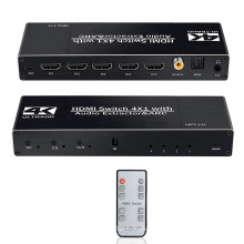 V2.0 4K HDMI Switch 4x1 4 in 1 out HDMI Switcher with ARC SPDIF Coaxial 3.5mm Audio Output Extractor